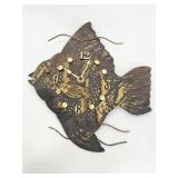 Metal fish art clock