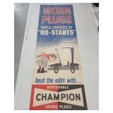 Vintage Champoin spark plugs poster ad