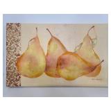 Gosia Gajewska canvas textured pear art