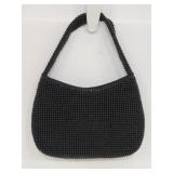 Petite black beaded evening purse