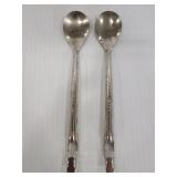 Two vintage metal advertising bottle opener spoons