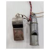 Noble metal whistle and plastic whistle