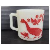 Vintage milk glass G is for Goose mug