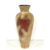 Ceramic mosaic leaf engraved vase