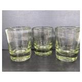 Trio of handblown glass cups
