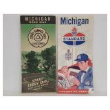 Pair of vintage Michigan road maps