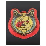 Post Raisin Bran metal Bull Dogging champ piece