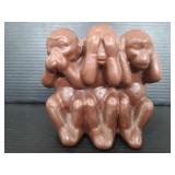 Ceramic see no, hear no, speak no evil monkeys