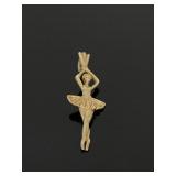 Vintage MA signed 14K ballerina pendant