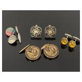 Four pairs of vintage cuff links