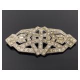 Art Deco sparkling rhinestone brooch