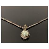 Italy 925 sterling silver green stone pendant