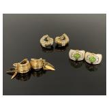 Monet, KJL, & Ciner signed clip earring trio