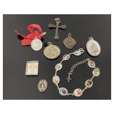 Vintage religious bracelet & pendants