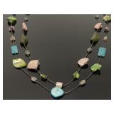 Vintage long double strand seashell necklace