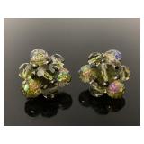 Vintage MIW W. Germany iridescent cluster earrings