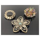Vintage brooch trio