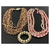 Collection of vintage colored costume pearls