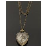 Sonya C skeleton key heart pendant necklace