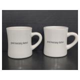 Pair of Good morning Detroit mugs