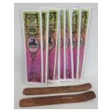 Nine packs of Motor City Incense w/ 2 wood holders