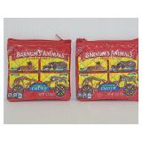 Pair of new animal cracker wrapper zip up pouches