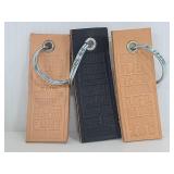 Three leather Detroit Michigan Keychains