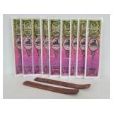 Nine packs of Motor City Incense w/ 2 wood holders