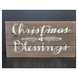 Wood block Christmas blessings sign