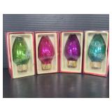 Set of four new LED bulb ornaments