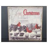 Wood block Merry Christmas decorative sign