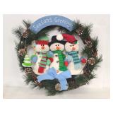 Christmas Eve snowman greeter wreath
