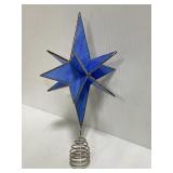 Blue leaded stained glass tree topper