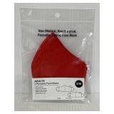 New Adult S/M red cotton face masks - 24x 2-pks