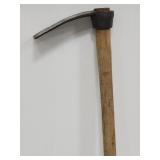 Garden hoe with wooden handle