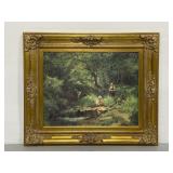 Hidden Brook large gilt framed canvas print