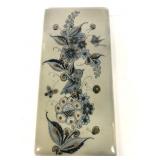 Hand decorated rectangular wall tile