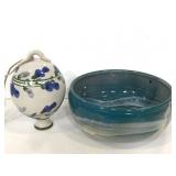 Two pottery made planters/ vase