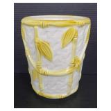 White and yellow bamboo planter