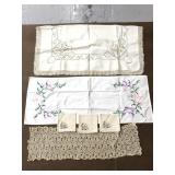 Vintage embroidered and lace like linens