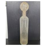 Large glass gold fleck bottle with top