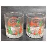 Two Happy Holiday rocks glasses
