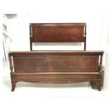 Vintage Drexel full size wood sleigh bed