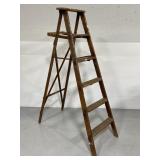 Primitive folding wood painters ladder