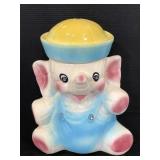 Vintage American Bisque sailor elephant cookie jar