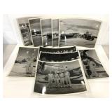 Ten vintage black and white military base photos