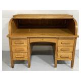 Antique quarter sawn oak wood desk - for repair