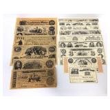 Vintage Confederate & Northern States money prints