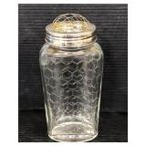 Vintage glass honeycomb flower jar