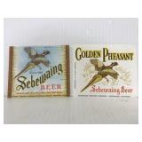 Pair of unused vintage Sebewaing beer labels